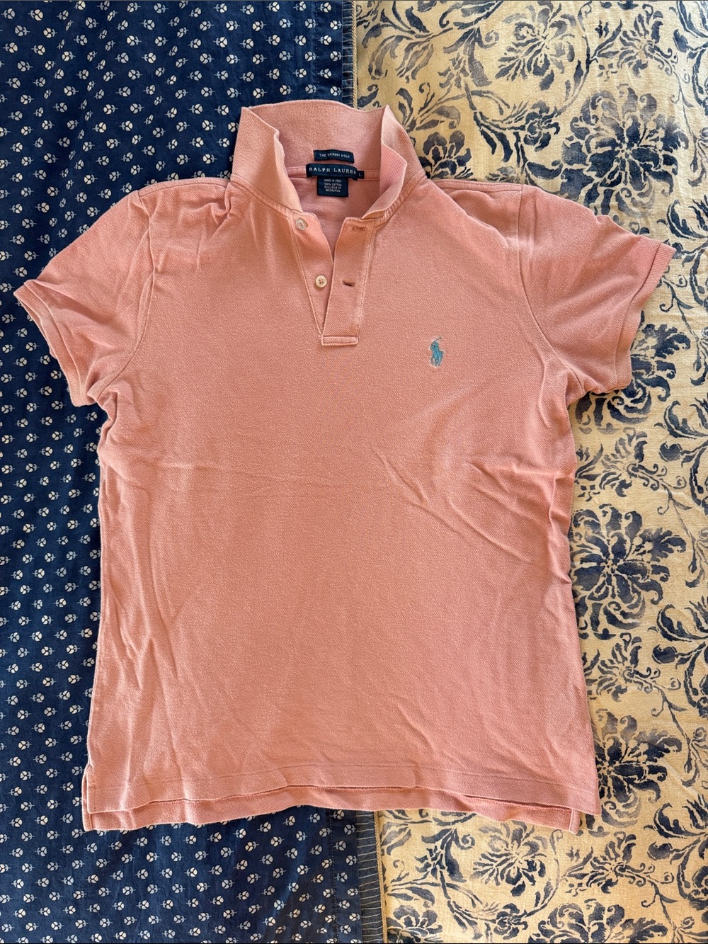 Ralph Lauren Vintage Salmon Pink Skinny Polo
